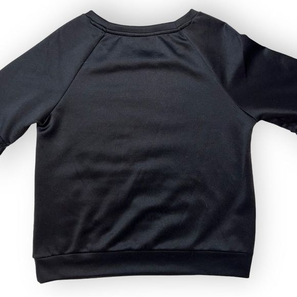 Halogen Black Pullover Sweatshirt with Ruffle Puff Sleeve Detail - Picture 3 of 8